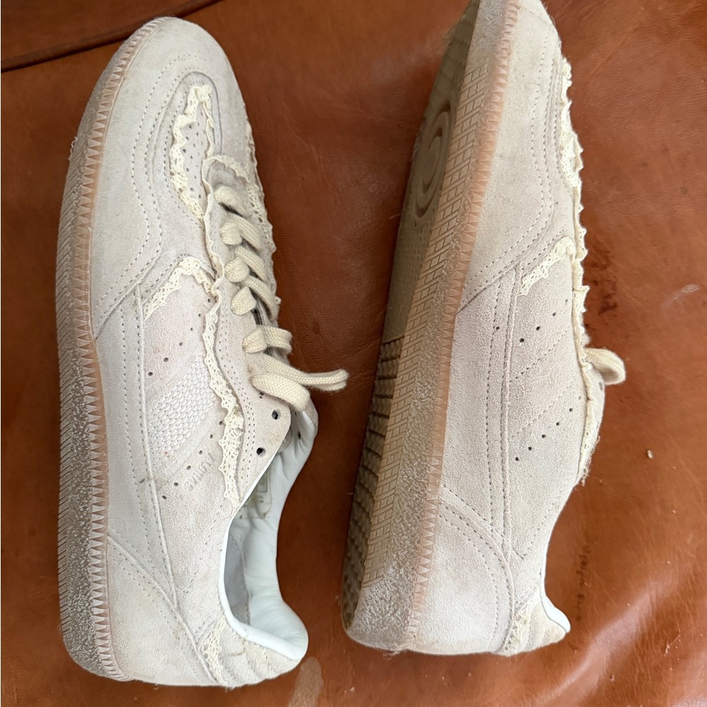 ALOHAS Lace-Trim Suede Sneakers 490 leather - Picture 4 of 9
